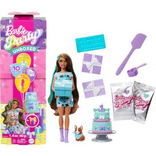 Barbie Party Pet Birthday dukke med 10 overraskelser - blå