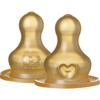 BIBS Bottle - Tilbehør - Suttehoved - Latex/Rund - 2-Pak - Medium Flow