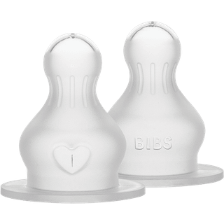 BIBS Bottle - Tilbehør - Suttehoved - Silikone/Rund - 2-Pak - Medium Flow
