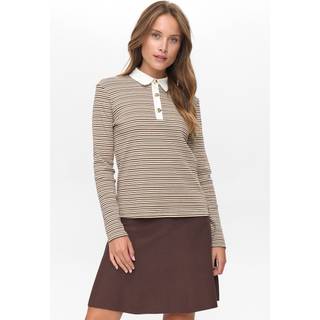 NÜMPH - Nusemma Ls Polo - Black Coffee - M - Brun - T-Shirts & Tops