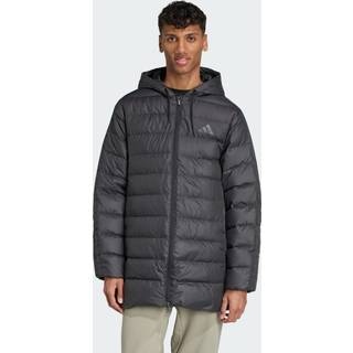 Essentials CLIMAWARM 3-Stripes let dunparka med hætte - Black - XS