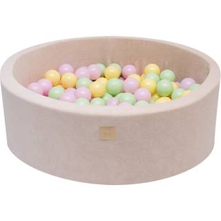 Meowbaby  Rundt Boldbassin Fløjl 30x90, Ecru
