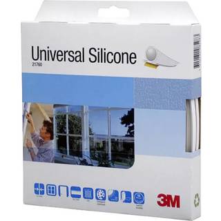 3M Tätningslist universal silikon, med häftämne, vit, rund, 9x7 mm, 6 m