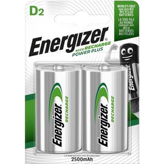 Energizer Recharge Power Plus D / NH50 2500mAh Batterier (2 Stk. Pakning)