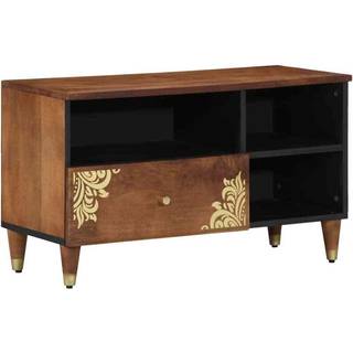 TV-skab med skuffe Honningbrun 80 x 33 x 46 cm Massivt mangotræ