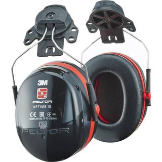 3M PELTOR Optime III høreværn, sort/rød, hjelmmonteret, H540P3E-413-SV