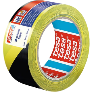 tesa Markeringstape | Perm | 50mm x 33m | Gul/sort