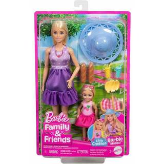 Barbie Malibu og Chelsea picnic legesæt - med 2 dukker og 9 tilbehør