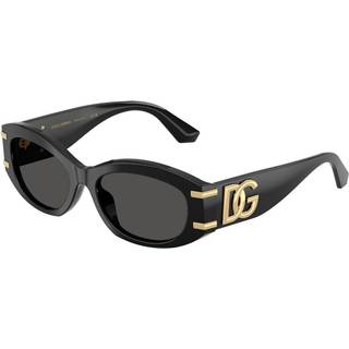 Dolce & Gabbana Kvinde DG4502 501/87 Solbriller Acetat Sort Grå Rund Normal