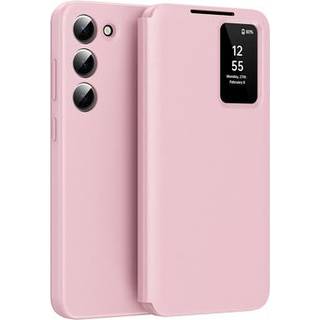 Samsung Galaxy S22+ 5G Smart Clear View Flip etui med kortplads - Pink
