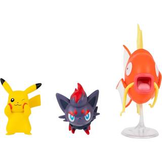 Pokemon Battle Figure 3 pack - Pikachu, Zorua og Magikarp - 5 og 8 cm