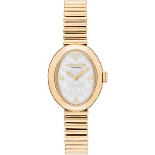 Coach Gold Sammy White Oval Stretch Bracelet Watch - Gold