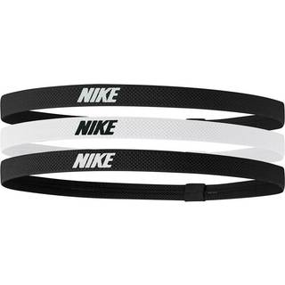 Nike Elastic Hårbånd 2.0 - 3 PK Onesize Unisex (Hvid/Sort) med Silikone Stribe til Aktivitet