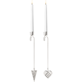 Georg Jensen CC 2025 lysestage sæt 2 dele, palladiumbelagt