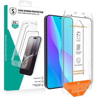 SiGN Full Cover Skærmbeskytter til Samsung Galaxy S25 med monteringsramme