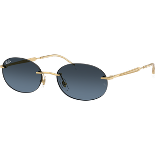 Ray - Ban Unisex RB3767 001/4C Solbriller Metal Guld Blå Rund Normal Skygge