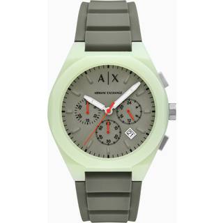 Armani Exchange Sync Chronograph Quartz Khaki Green Dial Silicone Strap Men's Watch AX4171