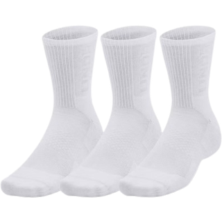 Strømper Under Armour UA 3-Maker 3pk Mid-Crew-WHT 1373084-100 Størrelse XL