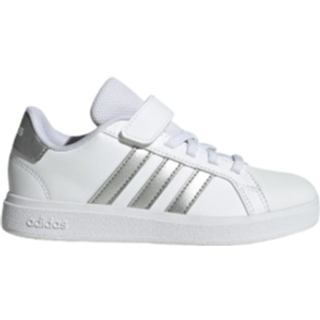 Grand Court 2.0 Kids sko - Cloud White / Matte Silver / Cloud White - 31 1/2
