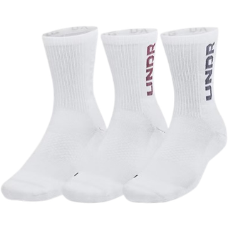 Under Armour 3-pak Mid Crew Maker Socks - White/White - Medium