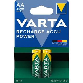 VARTA Recharge Accu Power AA batteri 2600 mAh, 2-pak