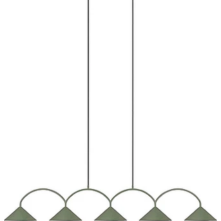 Globen lighting Pendel Curve 5 lampe, grøn