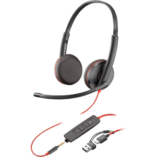 POLY Blackwire 3225 Stereo USB-C Headset +3.5mm Plug +USB-C/A Adapter