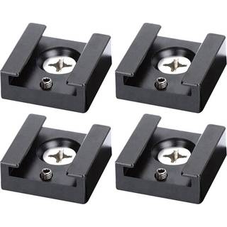 Cold Shoe-montering i aluminium med 1/4 gevind til kamerabur og blitz (2 stk.)