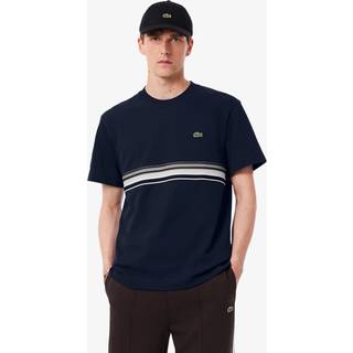 Lacoste Block Stripe T Shirt Navy