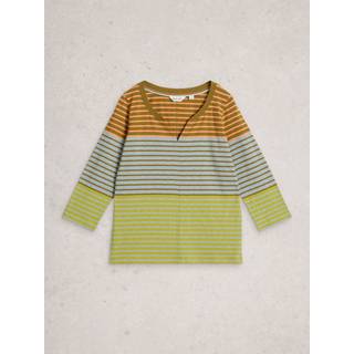 White Stuff White Stuff Blue Nelly 3/4 Stripe T-Shirt