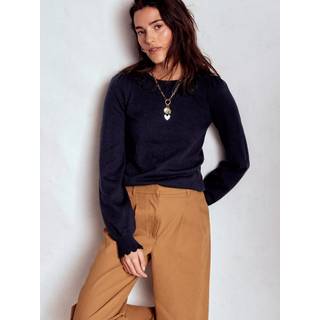 Boden Boden Blue Melina Cotton Ruffle Jumper