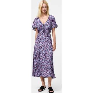 French Connection French Connection Blue Lizzy Crepe V-Neck Midi Dress - EU 36 (UK 8)