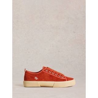 White Stuff White Stuff Orange Pippa Cord Lace Up Trainers