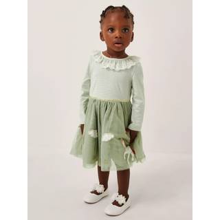 Monsoon Monsoon Green Baby Stripe Unicorn Tulle Dress - 68-80cm (6-12 Months)