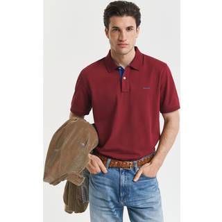 Gant Collar Contrast Rugger Polo T Shirt Red