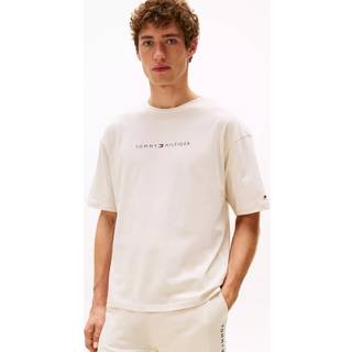Tommy Hilfiger Logo T Shirt Newsprint Cream
