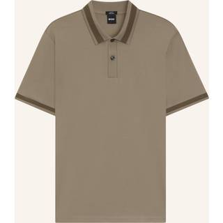 Slim fit poloshirt med strukturerede kanter i merceriseret bomuld