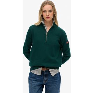 Superdry Superdry Green Slouchy Knitted Half Zip Jumper