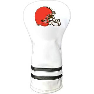 Team Golf NFL Cleveland Browns White Vintage Driver Head Cover White Vintage Driver Golf Club Headcover Form Fitting Design Retro Design