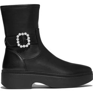 FitFlop FitFlop F-Luma Crystal Buckle læderstøvler i Sort