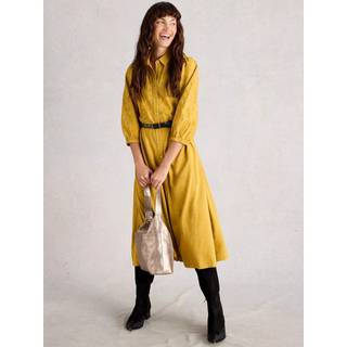 White Stuff White Stuff Yellow Rua Embroidered Jersey Dress - 6