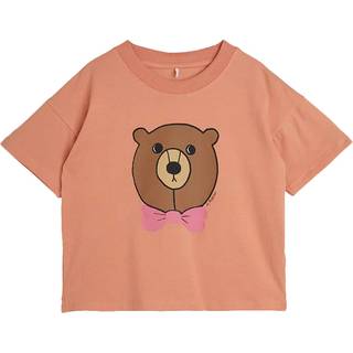 Mini Rodini GOTS Bear T-shirt Med Korte Ærmer Pink  Pink 140/146 cm  Lyserød  140/146 cm  kvinde