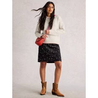 White Stuff White Stuff Grey Tia Embroidered Cord Skirt - EU 48 (UK 20)