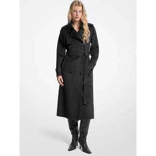 MK Wool Blend Belted Coat - Black - Michael Kors