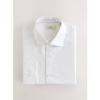 Next White Regular Fit Signature 100% Cotton with Textured Smart Shirt - EU 39 Regular