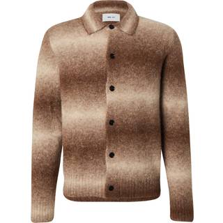 Alfie Polo Cardigan, Camel Stripe, L