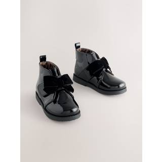 Next Black Patent Bow Detail Ankle Boots