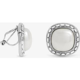Jon Richard Jon Richard Silver Rhodium Plated and Pearl Clip Earrings
