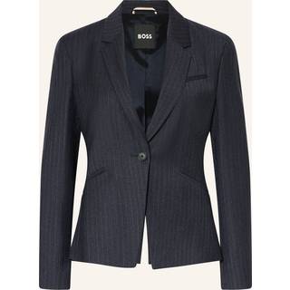 Blazer med slim fit i stribet ny uld