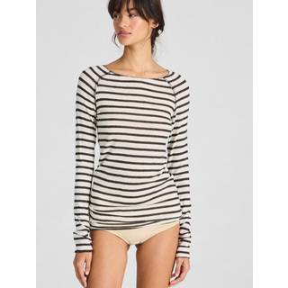 Amalie Bluse - Viskose/Uld - Reverse Dark Grey Stripe - XS
